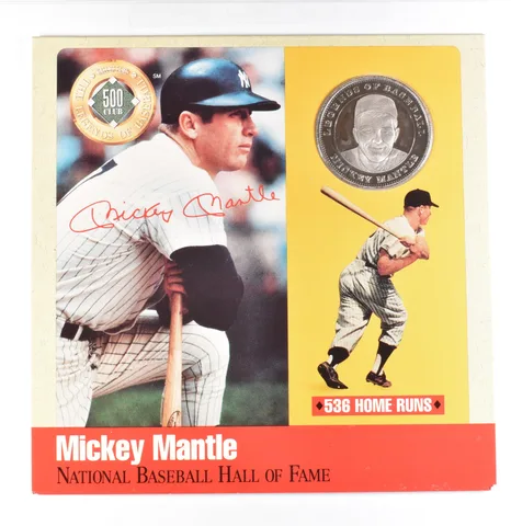 Baseball Hall Of Fame Mickey Mantle 500 Club Medal Silver *0075