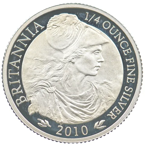 2010 Great Britain 50 Pence Silver Britannia 1/4 Oz Silver *5667