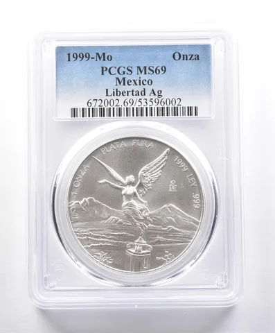 1999 Mo Mexico Onza Silver Libertad MS69 PCGS *4131