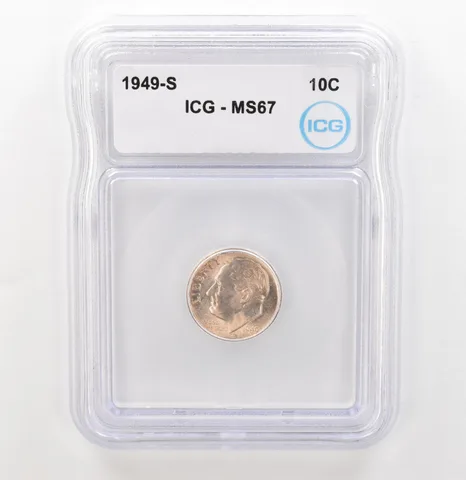 1949-S Roosevelt Dime MS67 ICG Beautiful Tone a3908