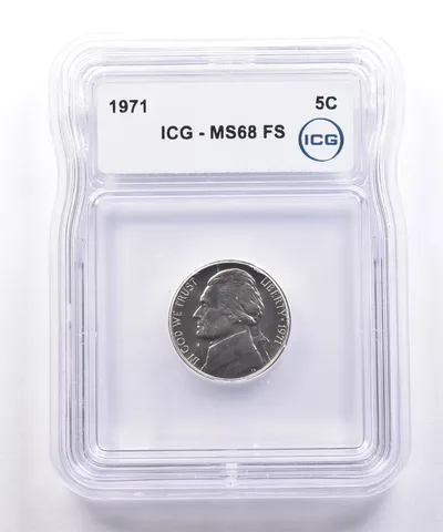 1971 Jefferson Nickel MS68 FS ICG