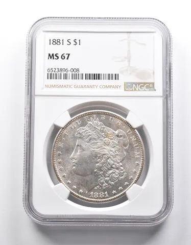 MS67 1881-S Morgan Silver Dollar NGC *2542
