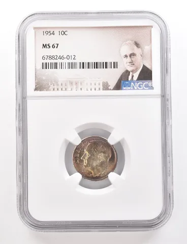 1954 Roosevelt Dime MS67 NGC Beautiful Tone *3387