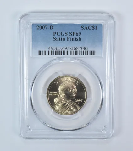 2007-D Sacagawea $1 Satin Finish SP69 PCGS Blue Label