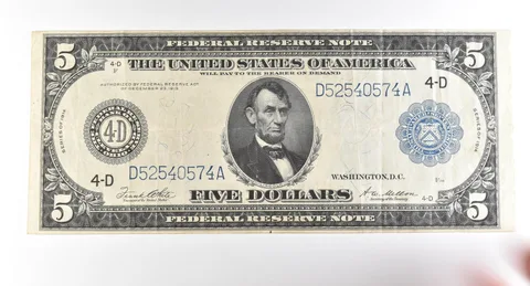 1914 $5 Cleveland OH FRN Large Note Blue Seal *2755