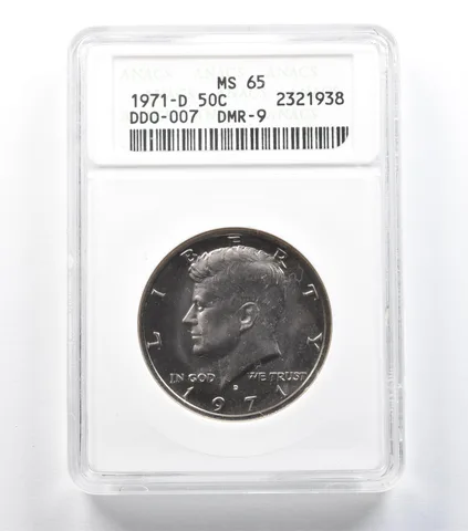 1971-D Kennedy Half Dollar DDO-007 DMR-9 MS65 ANACS *1460