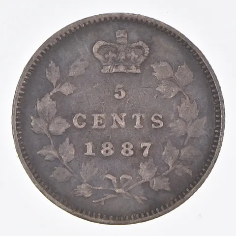 Better Date - 1887 Canada 5 Cents World Coin- Silver *273