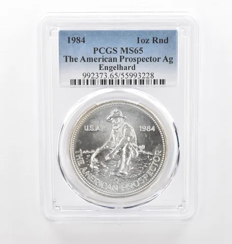 1984 Engelhard Prospector 1 Oz Silver MS65 PCGS Beautiful Tone *2158