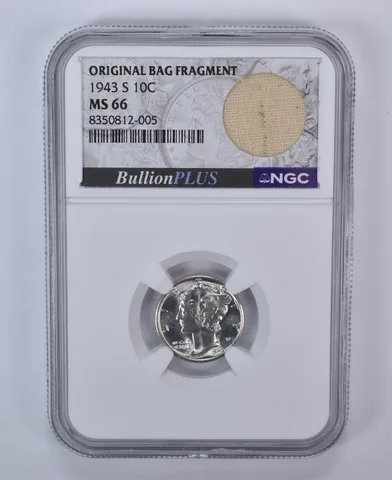 1943-S Mercury Dime Original Bag Fragment MS66 NGC