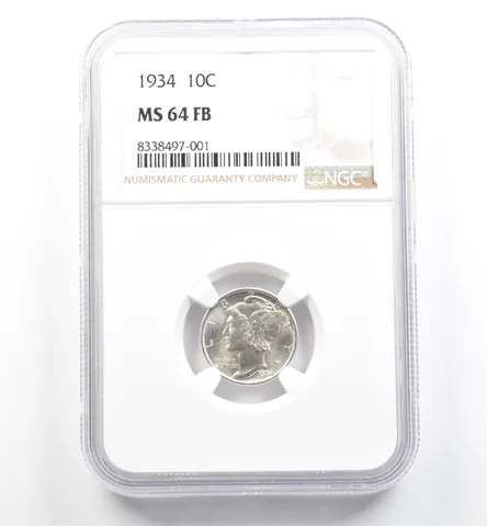 1934 Mercury Dime MS64 FB NGC *0165