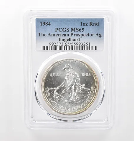 1984 Engelhard Prospector 1 Oz Silver MS65 PCGS Beautiful Tone *2169