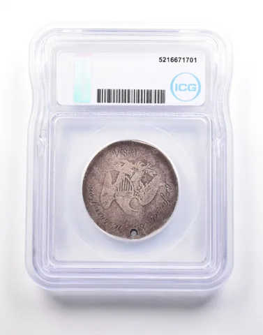 1862 Seated Liberty Half Dollar Authentic ICG CSA Confederate Medal *5182