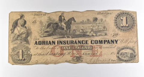 1863 $1 Adrian MI Adrian Insurance Company Obsolete Note *3815