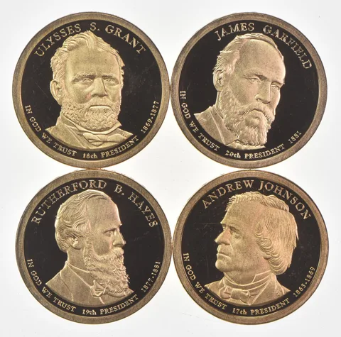 2011 Presidential Dollars From Proof Set JOHNSON Grant Hayes Garfield No Case