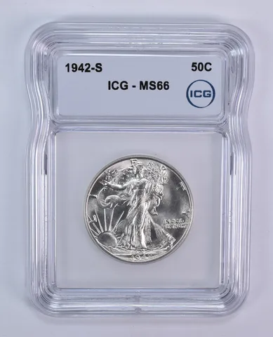 1942-S Walking Liberty Half Dollar MS66 ICG