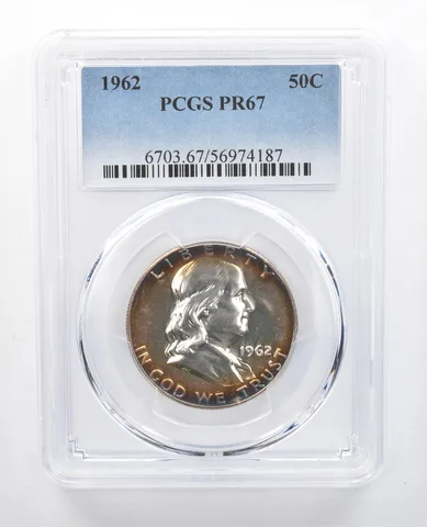 1962 Franklin Half Dollar PR67 PCGS Peripheral Tone *7705