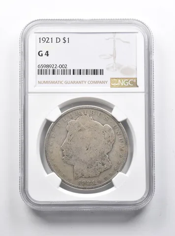 G4 1921-D Morgan Silver Dollar NGC Lowball Pocket Piece *1232