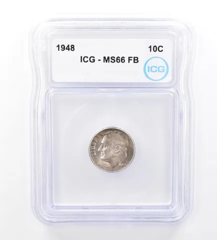 1948 Roosevelt Dime MS66 FB ICG Beautiful Tone *1696
