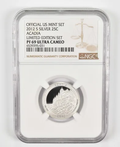 2012-S Quarter Silver ATB Acadia US Mint Limited Edition Set PF69 NGC