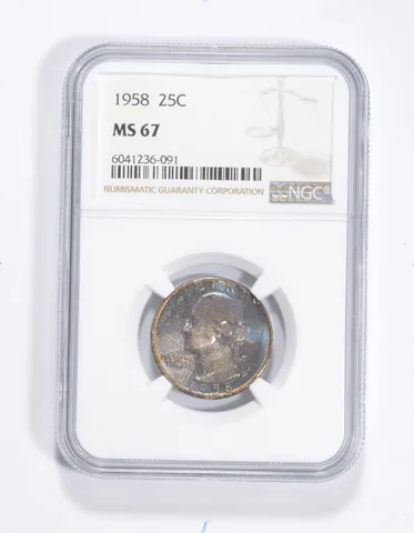 MS67 1958 Washington Quarter - Graded NGC a1505
