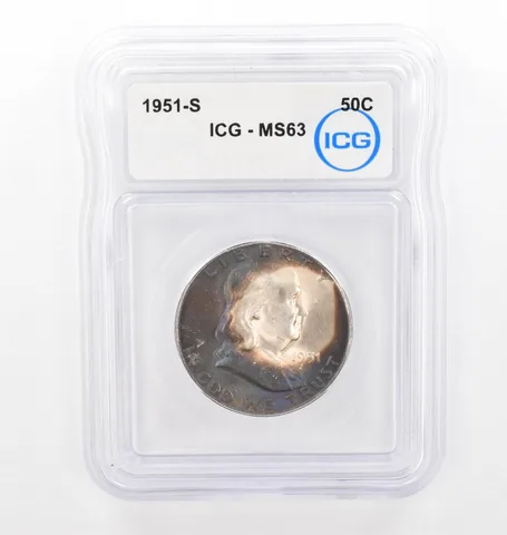 1951-S Franklin Half Dollar MS63 ICG Beautiful Tone *2058