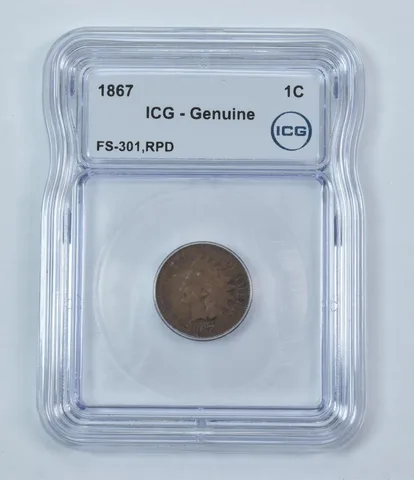 Error 1867 Indian Head Cent FS-301 RPD Genuine ICG a9250