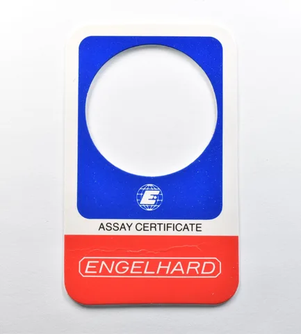 Engelhard Assay Certificate For 1 Oz Gold - NO Coin *0814