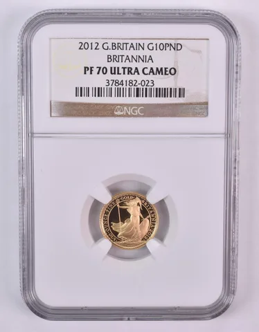 2012 Great Britain 10 Pound Gold Britannia 1/10 Oz Gold PF70 UCAM NGC *0996