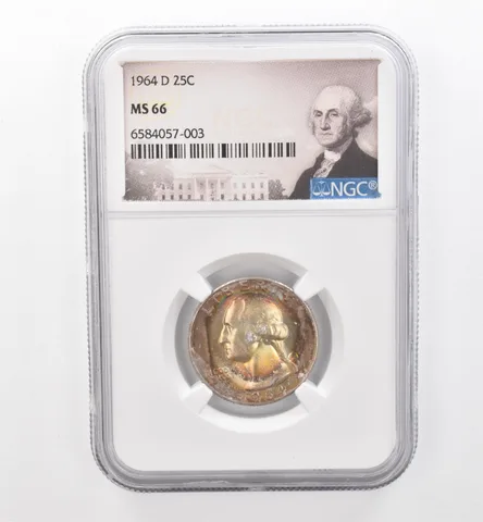 1964-D Washington Quarter MS66 NGC Beautiful Tone *1835