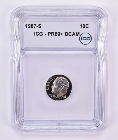 1987-S Roosevelt Dime PR69+ DCAM ICG