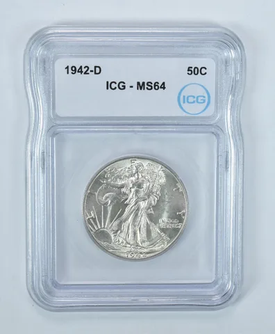 1942-D Walking Liberty Half Dollar MS64 ICG