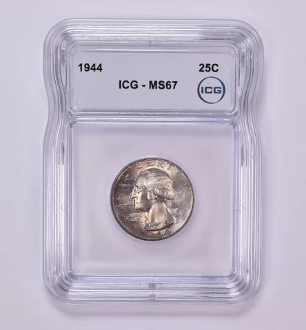 1944 Washington Quarter MS67 ICG Beautiful Tone *0451