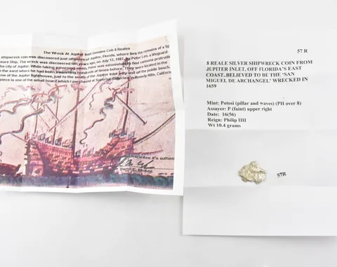 16(56) Mexico 8 Reales San Miguel De Archangel Shipwreck W/ Coa *9061