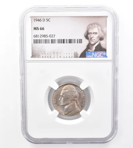 1946-D Jefferson Nickel MS66 NGC Beautiful Tone a1551