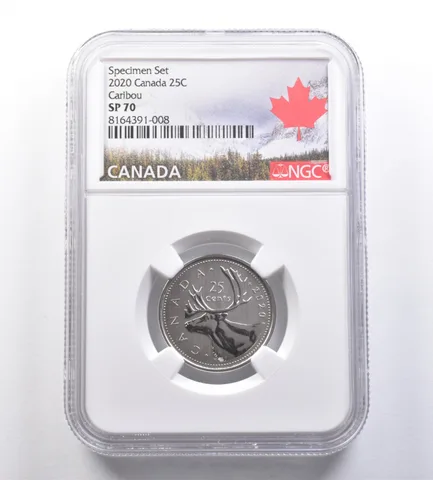 2020 Canada 25 Cents Specimen Set Caribou SP70 NGC *7050