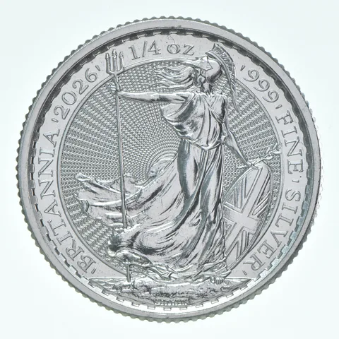 2026 Great Britain 50 Pence Silver Britannia 1/4 Oz 0.25 Oz Silver