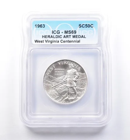 1963 So Called Half Dollar West Virginia Centennial MS69 ICG *8489