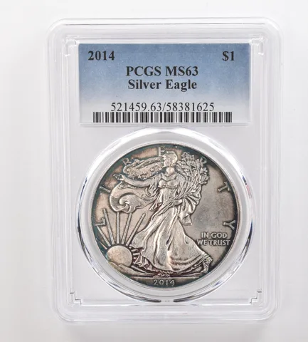 2014 American Silver Eagle MS63 PCGS Beautiful Tone *3336