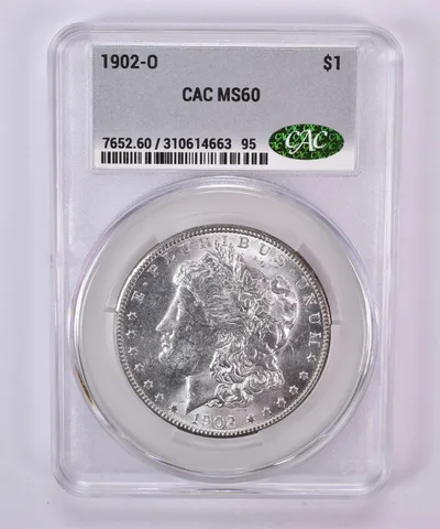 1902-O Morgan Silver Dollar MS60 CAC CACg