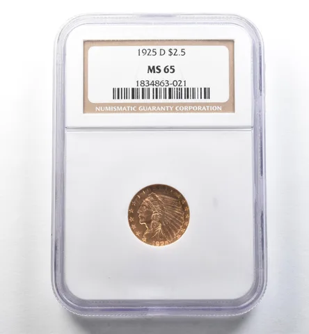 1925-D $2.50 Indian Head Gold Quarter Eagle MS65 NGC *2602