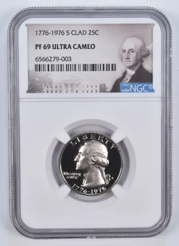 1776-1976-S Washington Quarter CLAD PF69 UCam NGC Special Lbl