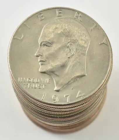 (20) 1974-D AU/BU/Unc Eisenhower Ike Dollar Clad Roll Lot