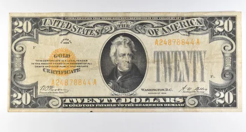 1928 $20 Gold Certificate Yellow Seal *8260