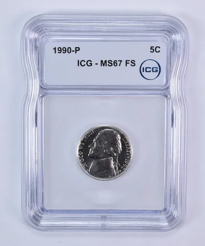 1990-P Jefferson Nickel MS67 FS ICG