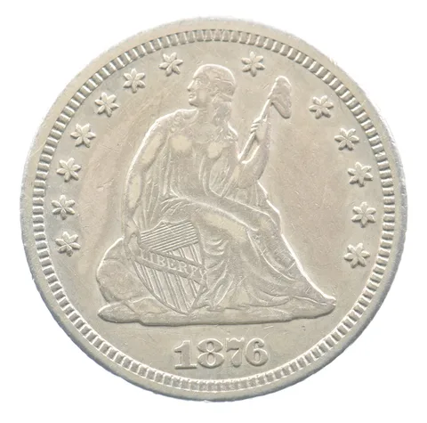 1876-CC Seated Liberty Quarter *3498