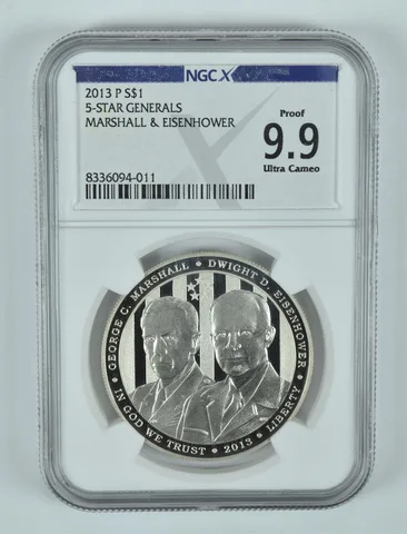 2013-P 5 Star Generals Commemorative Silver Dollar Proof 9.9 UCAM NGC X NGCX