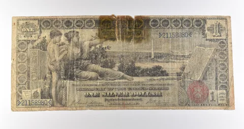 1896 D $1 Silver Certificate Red Seal Large Note Fr#224 *4605