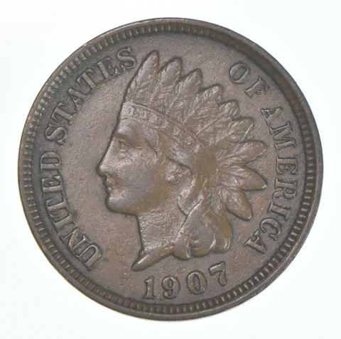 XF 1907 Indian Head Copper Cent Penny - High Grade Sample