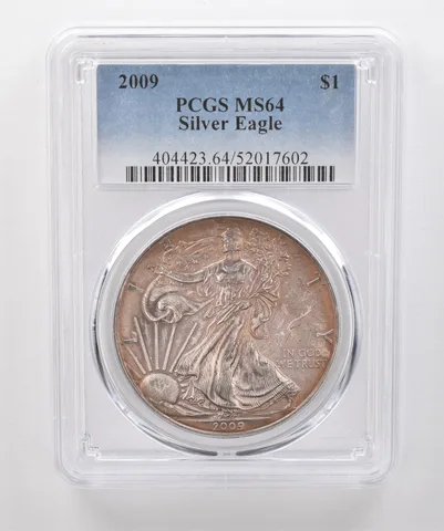2009 American Silver Eagle MS64 PCGS Beautiful Tone *1970