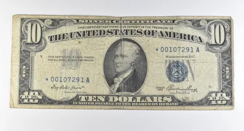 1953 $10 Silver Certificate Star Note Blue Seal *0355